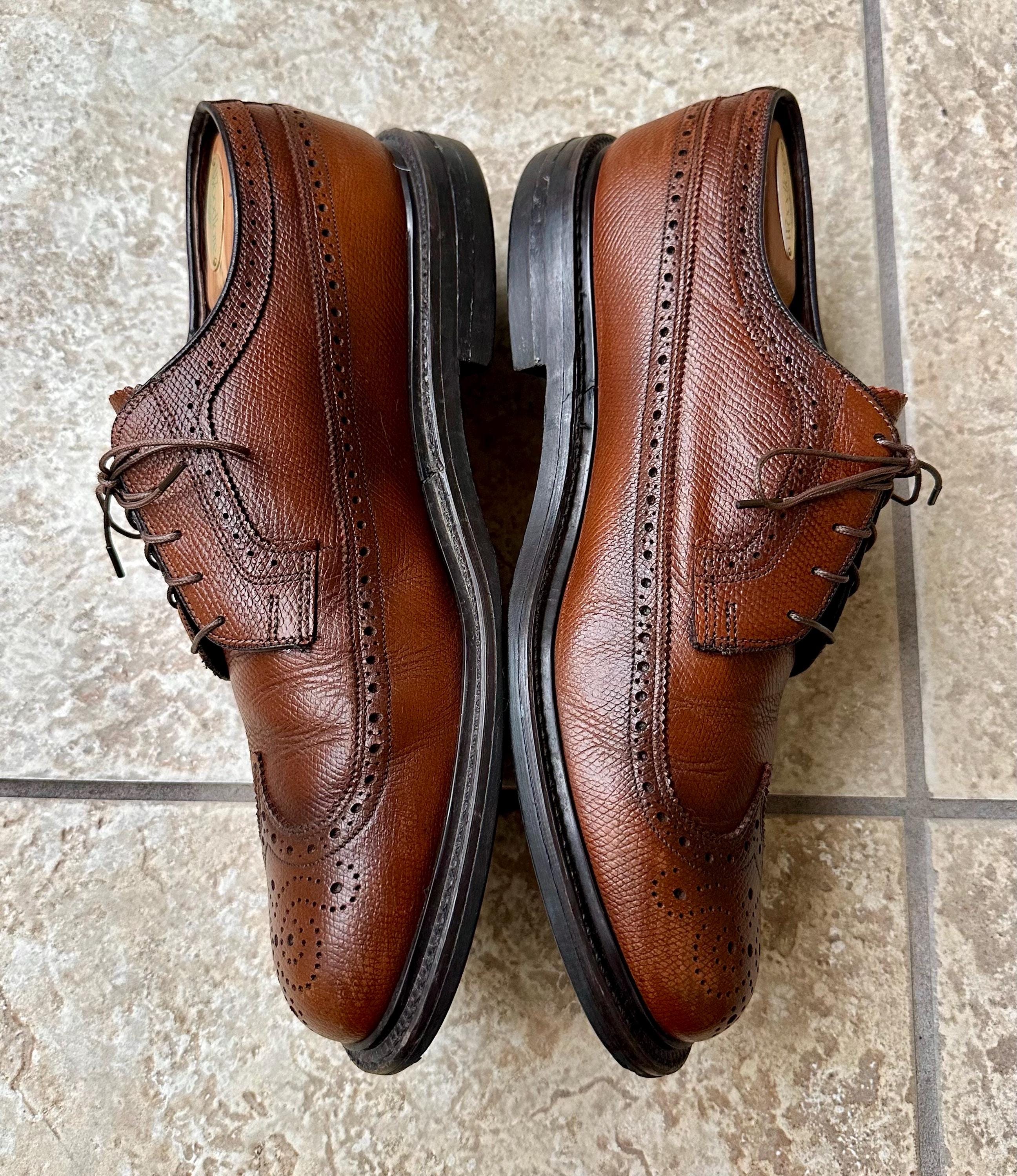 Vintage STUART MCGUIRE Brown Scotch Grain Long Wing Blucher 