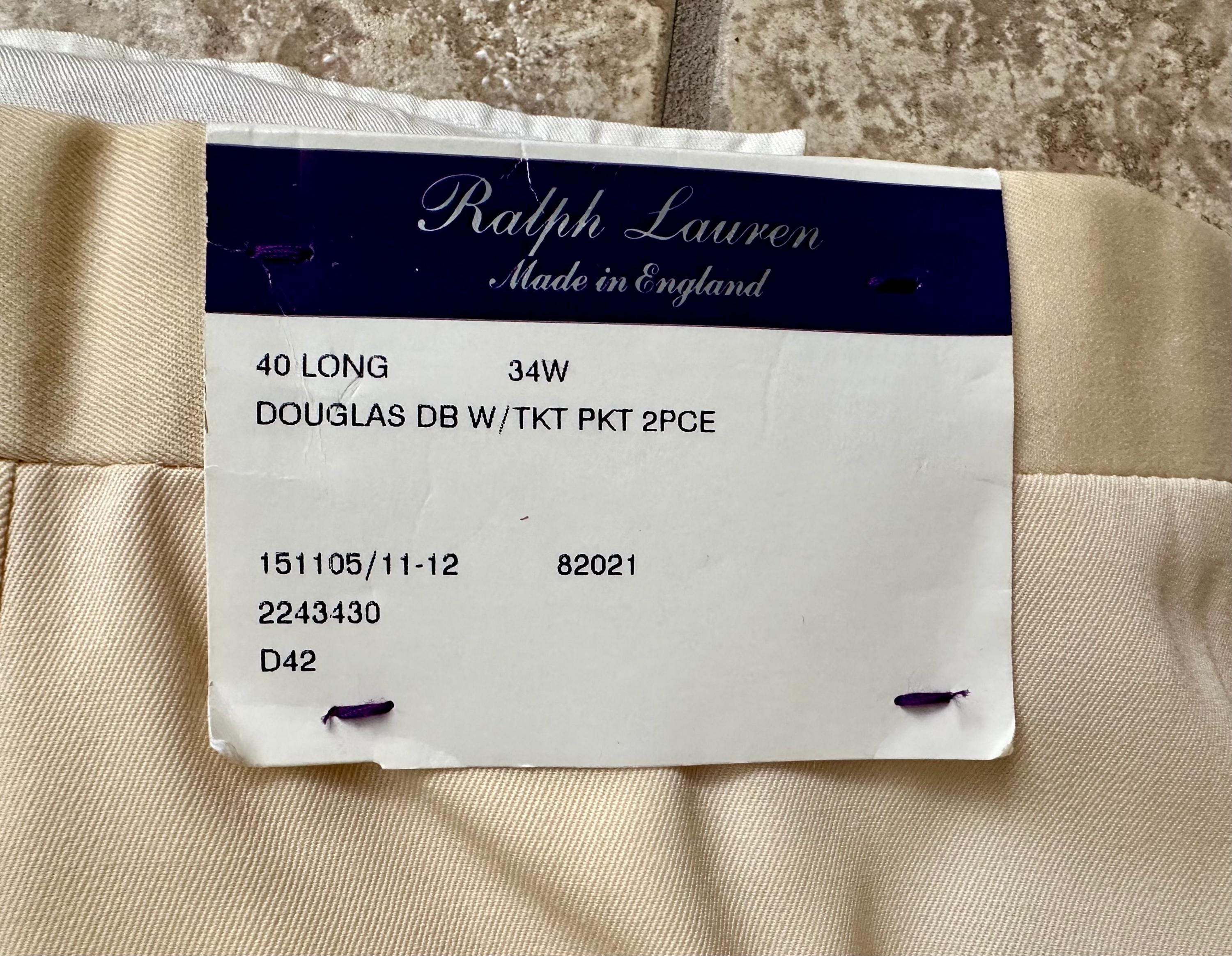 Deadstock RALPH LAUREN Purple Label Cream Gabardine Wool Deadstock RALPH LAUREN Purple Label Cream Gabardine Wool