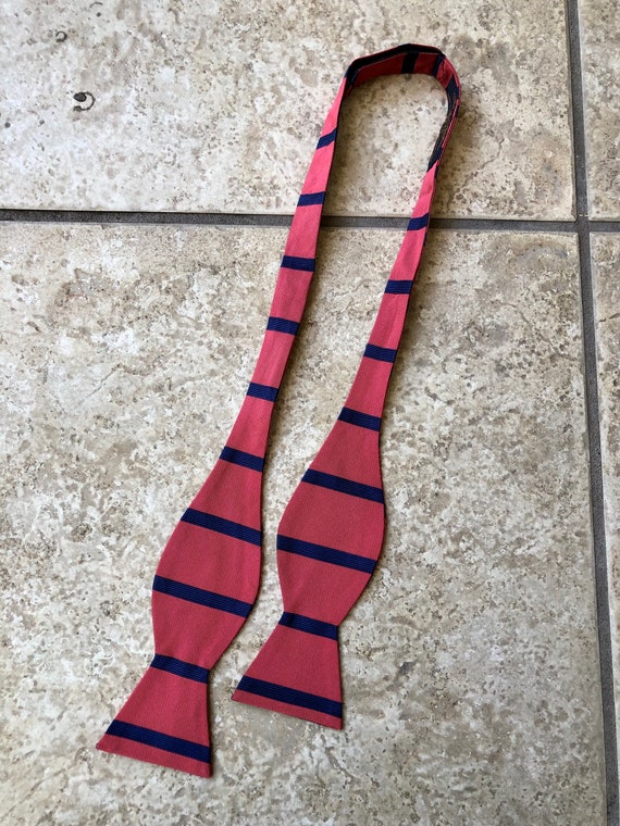 Vintage BROOKS BROTHERS Pink & Blue Striped Silk … - image 2