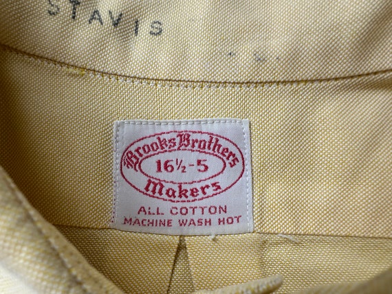 1970s BROOKS BROTHERS Yellow Oxford Cloth Button … - image 9