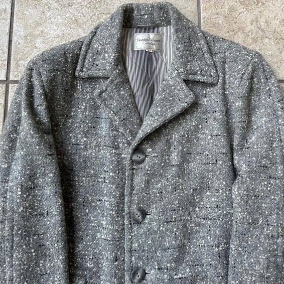 1950s Gray Flecked Boucle Tweed Car Coat | 40 Reg… - image 2
