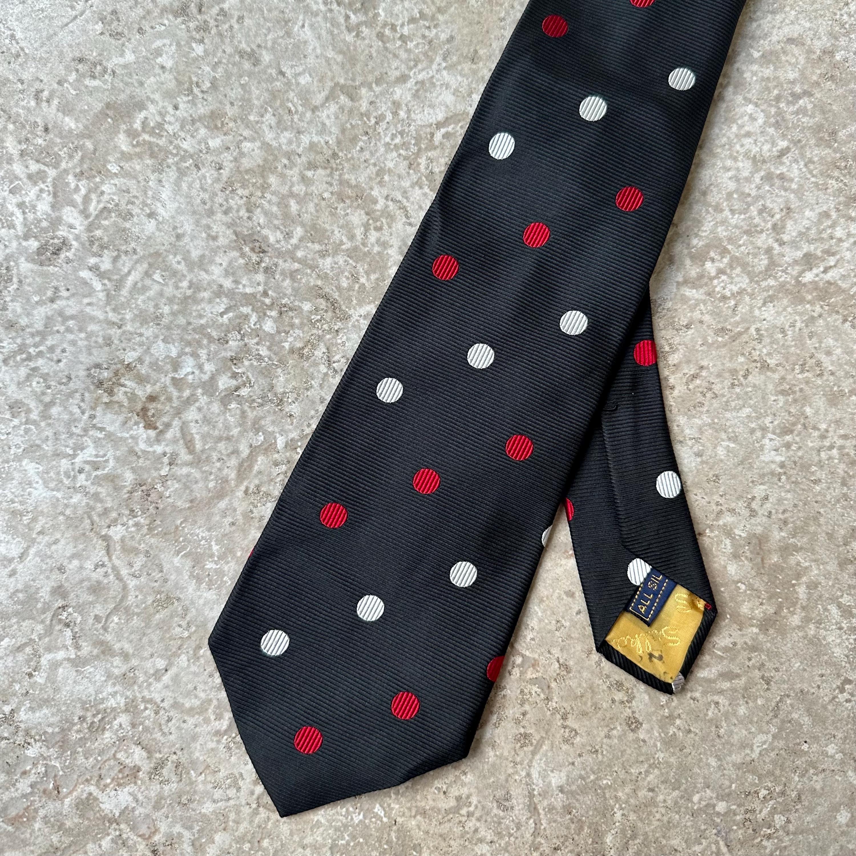 SULKA ミッドセンチュリー ブラック シルク USAヴィンテージ ネクタイ SULKA ミドセンチュリー ブラック シルク USAヴィンテージ ネクタイ