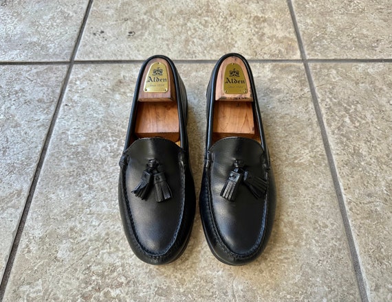 Alden black store tassel loafer