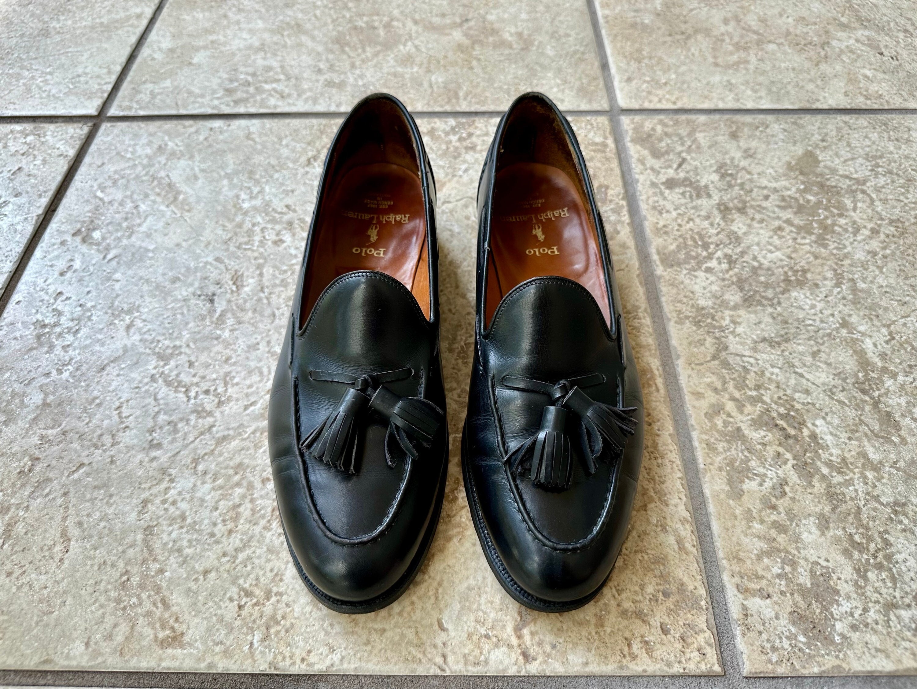 Vintage POLO RALPH LAUREN Black Calfskin Leather Tassel Vintage POLO RALPH LAUREN Black Calfskin Leather Tassel