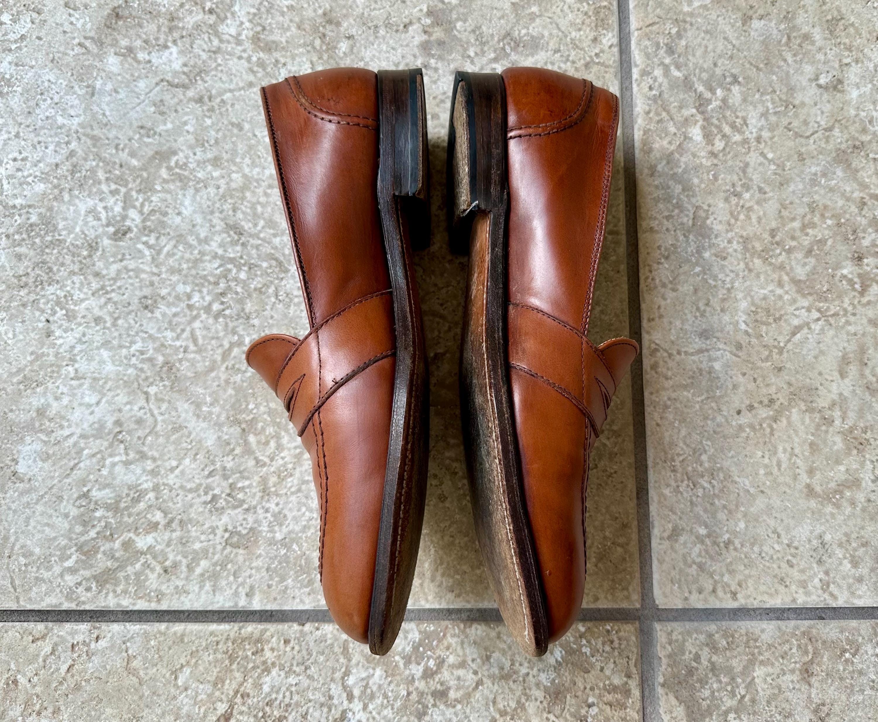 Vintage ALDEN Tan Calfskin Leather Slip-on Loafers | Size 11 