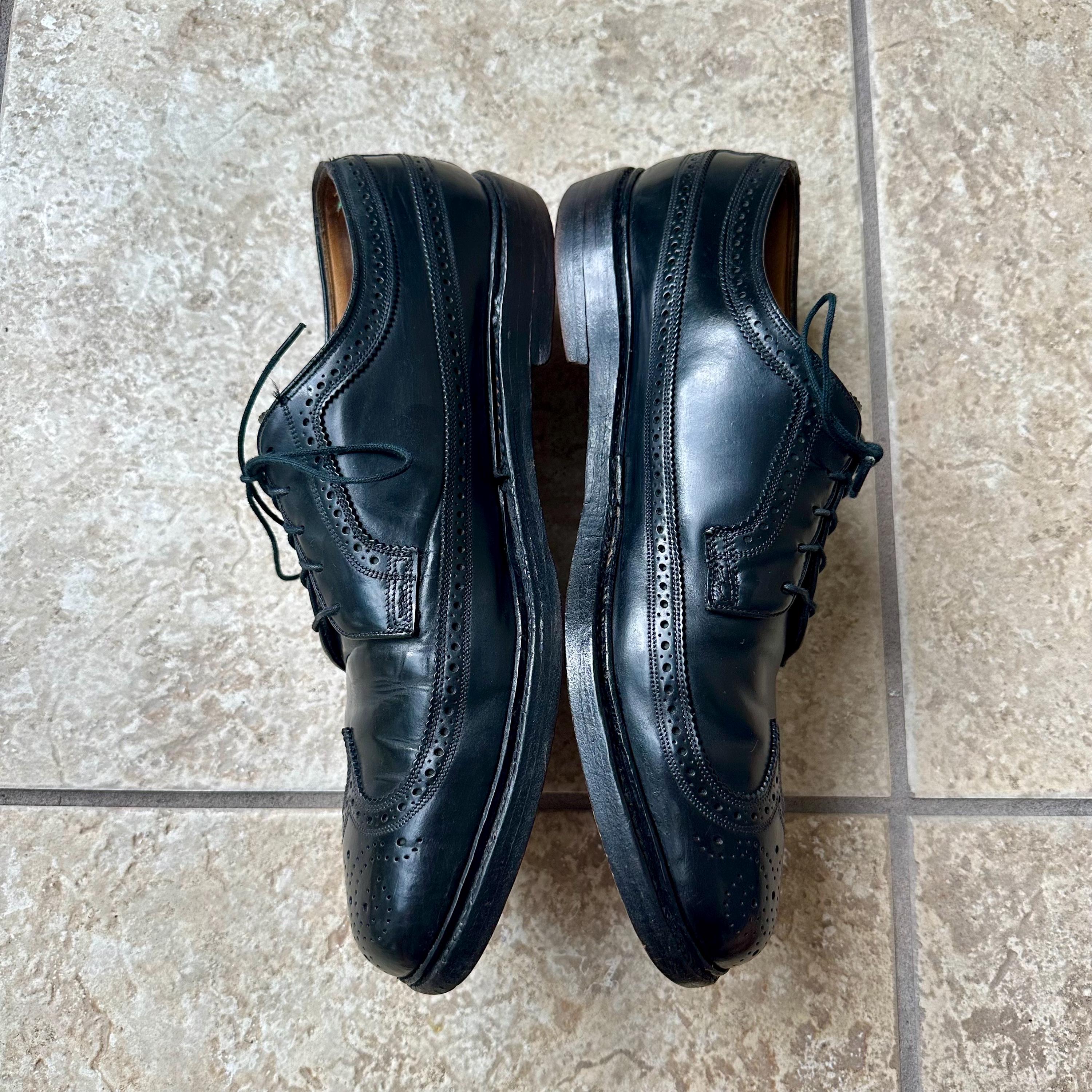 1970s FLORSHEIM Black Shell Cordovan Long Wing Bluchers 