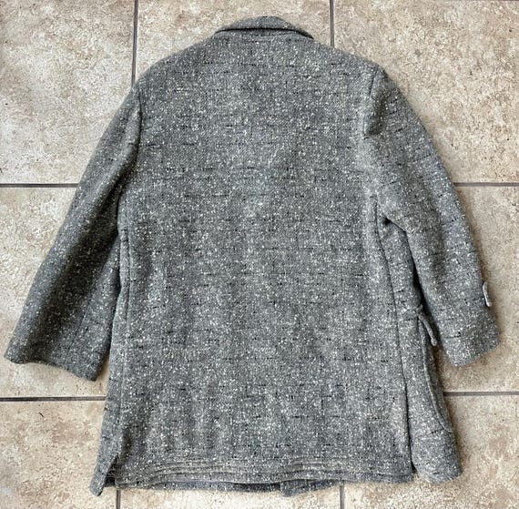 1950s Gray Flecked Boucle Tweed Car Coat | 40 Reg… - image 7