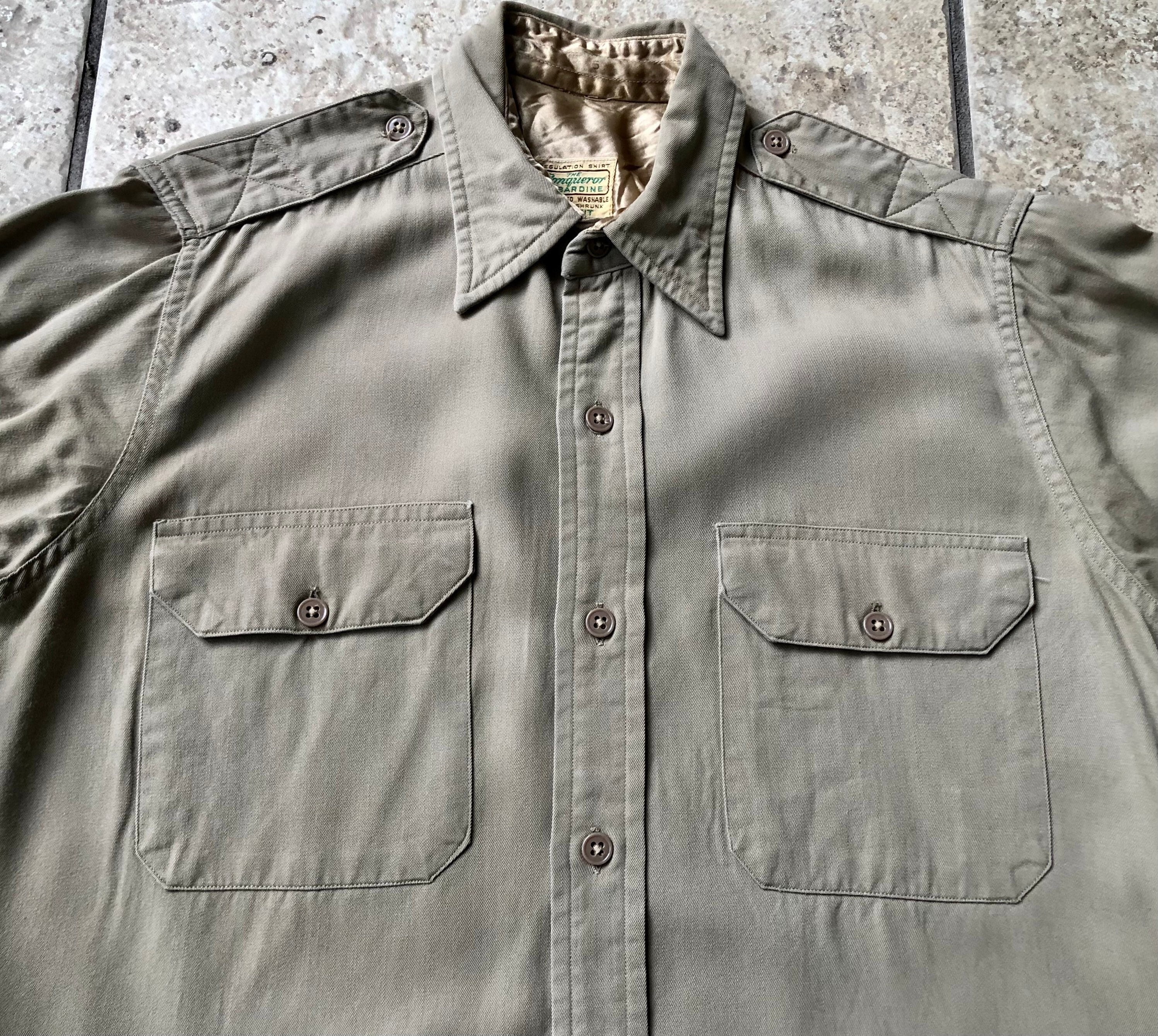 40s Gabardine Shirt - Etsy 40s Gabardine Shirt - Etsy