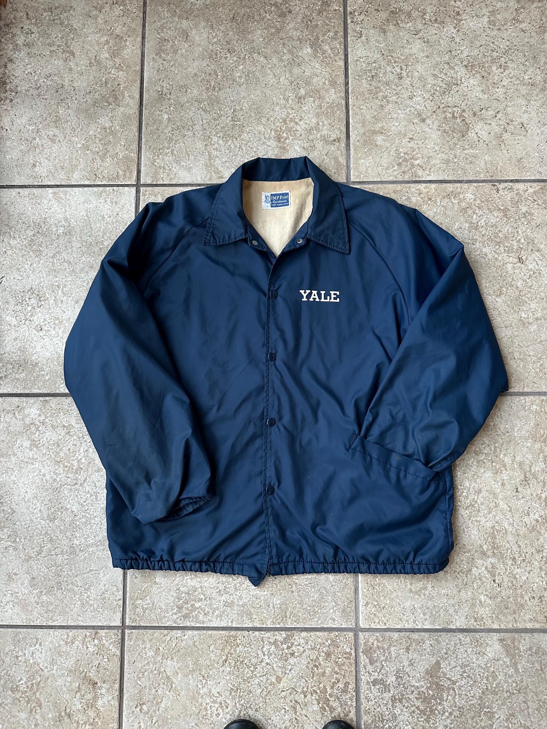 1960s Dark Blue Nylon YALE Coach's Jacket | Large | Imp