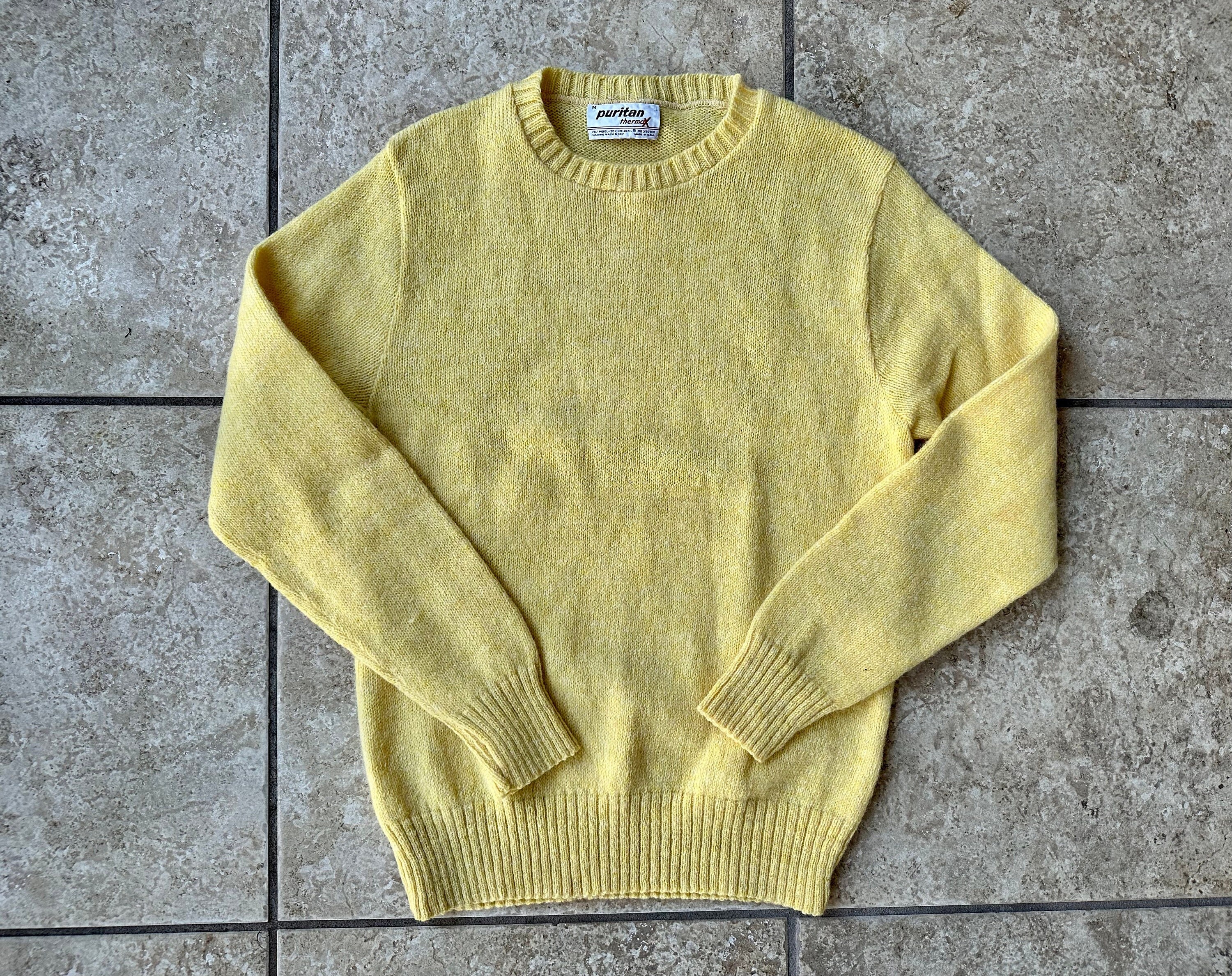 Vintage PURITAN Yellow Wool Blend Crewneck Sweater Small / - Etsy