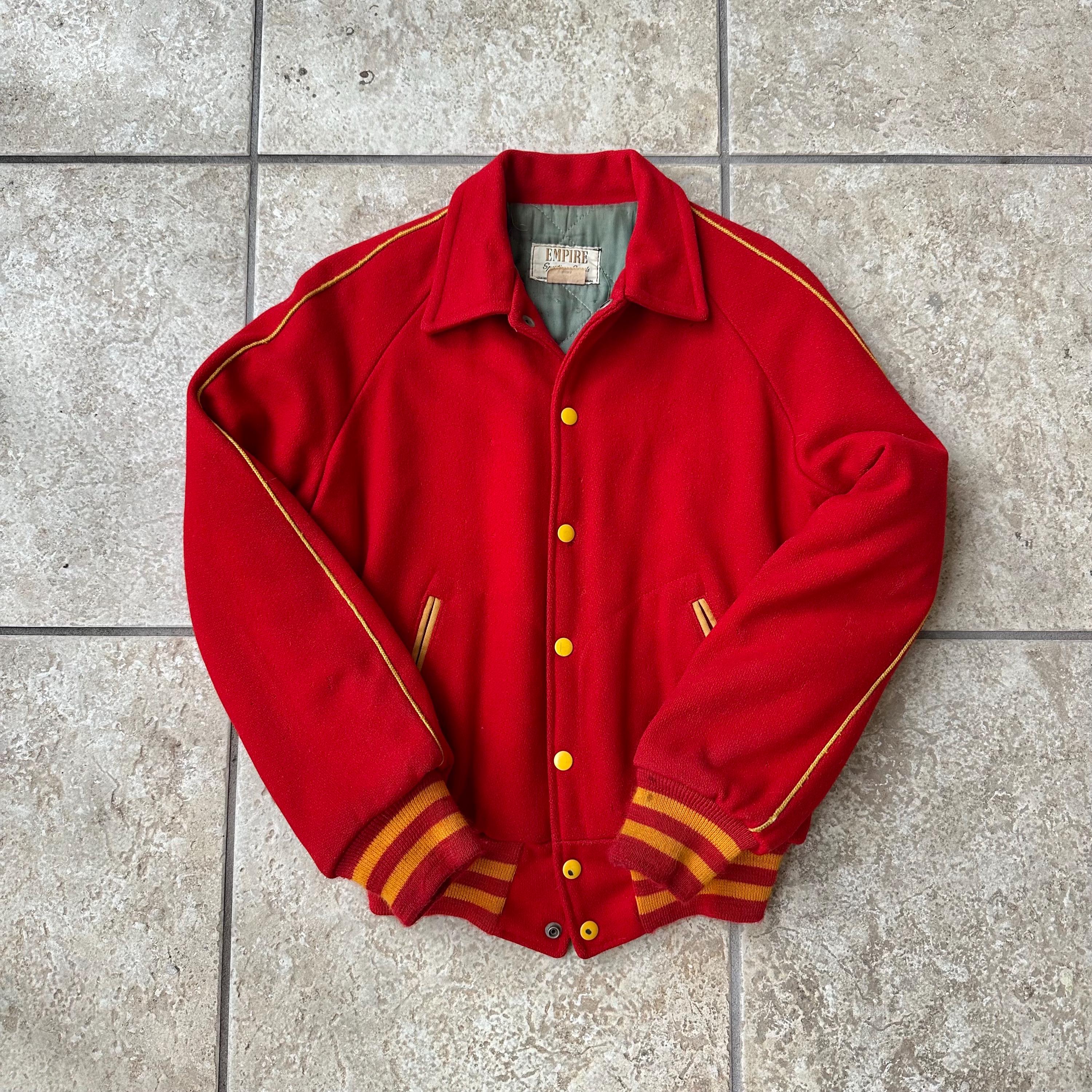 1960s USMC Red & Yellow Wool Bomber Jacket | Small | United