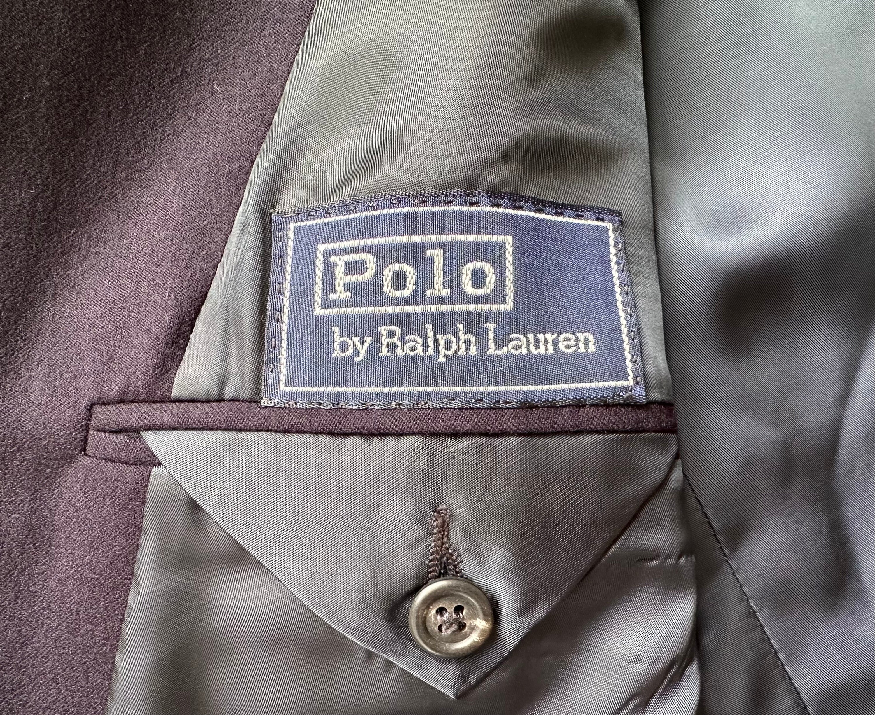 Vintage POLO RALPH LAUREN Navy Blue Flannel Wool Blazer | 39