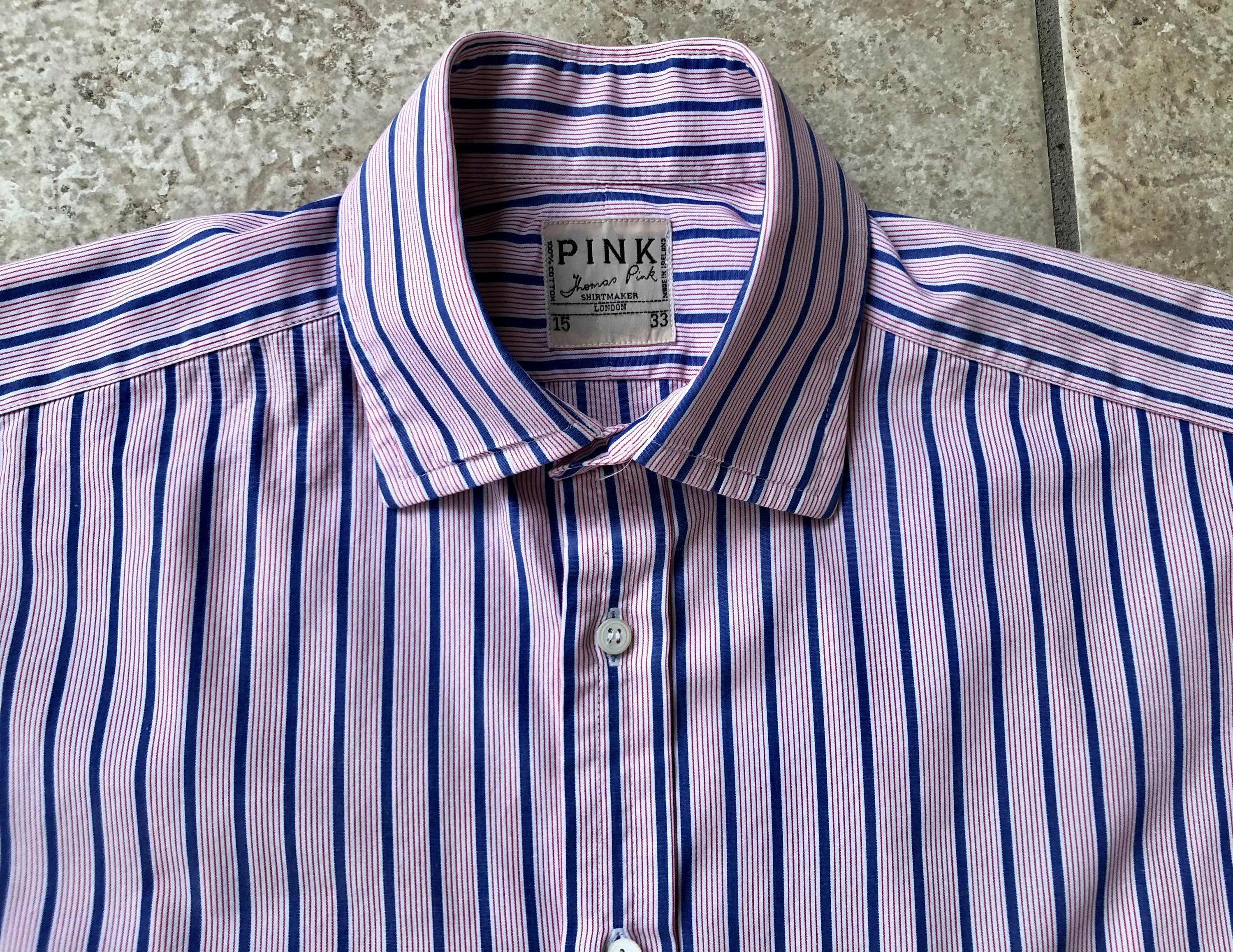 Thomas Pink Sterling Check Slim Fit Dress Shirt in Blue for Men