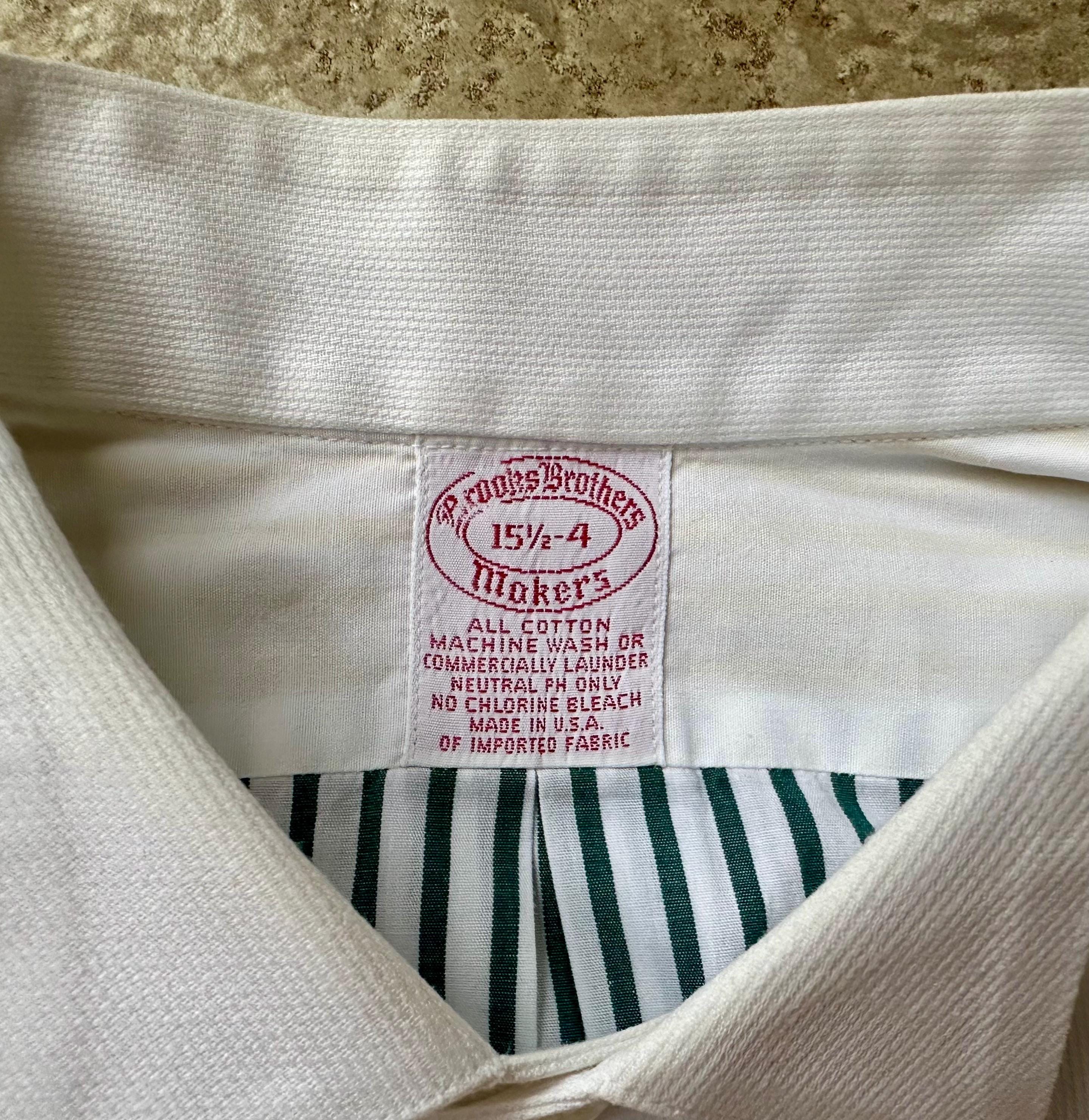 Vintage BROOKS BROTHERS Striped Tuxedo Fun Shirt | 15 - 34 | Wing 