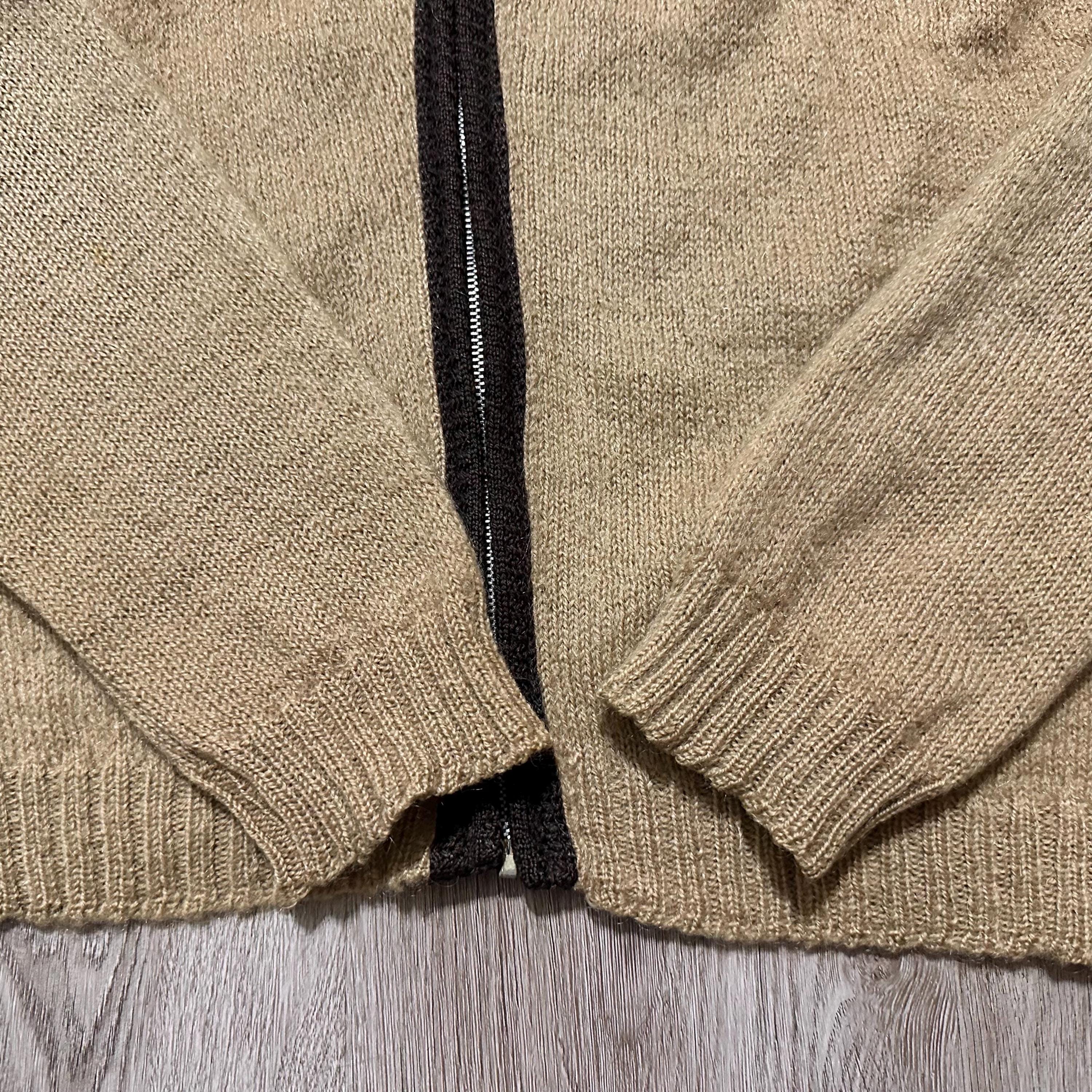 1960s BRENT Wool Mohair Zip-up Cardigan | Medium | MONTGOMERY WARD