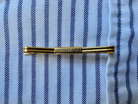 1930s 40s SWANK Brass Gold Collar Bar | Art Deco … - image 4