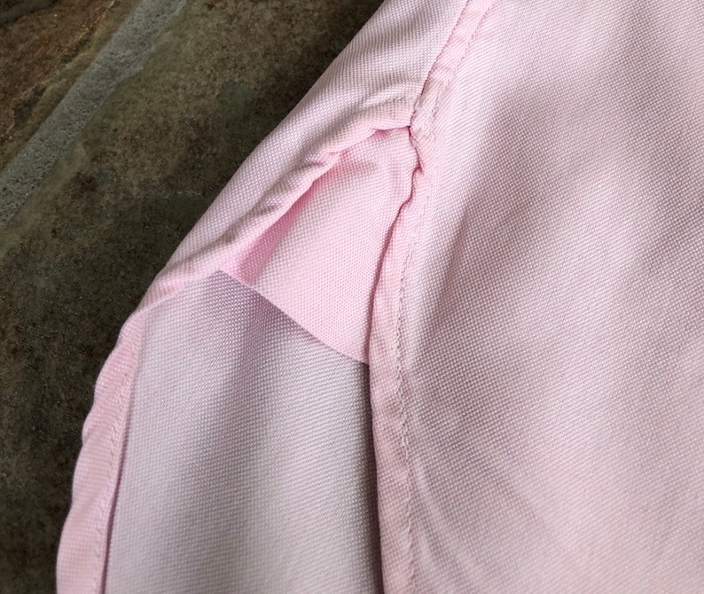 16.5-34 Large Vintage PAUL STUART Pinpoint Oxford Cloth Cotton Pink Button Down Shirt Ivy League Trad