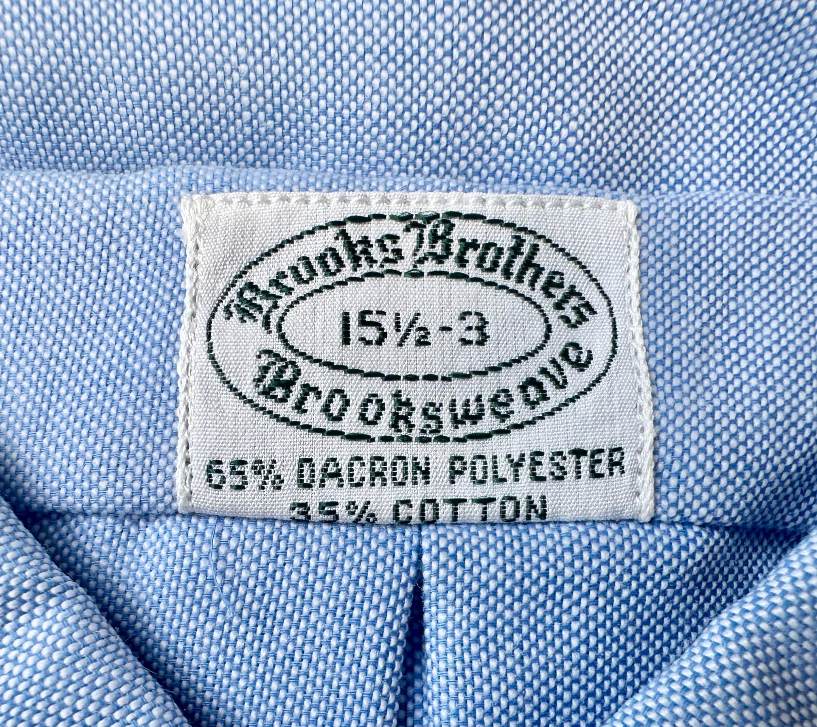 Deadstock 1960s BROOKS BROTHERS Light Blue Oxford Cloth Button