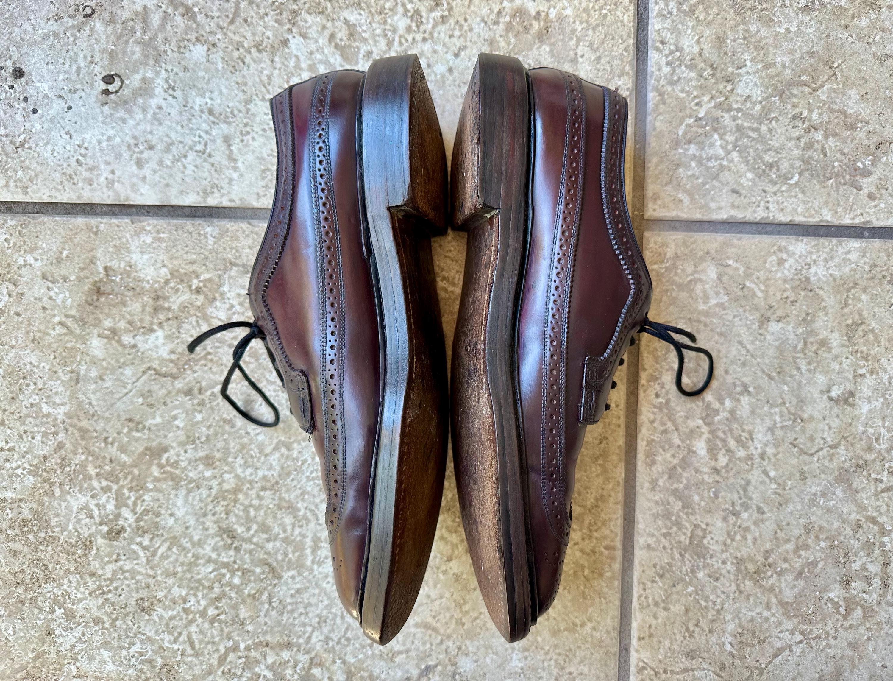 Vintage FLORSHEIM Brown Shell Cordovan Long Wing Bluchers | Size 8