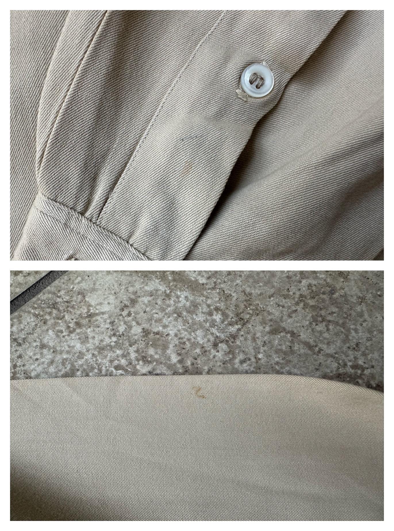 1950s Beige Rayon Gabardine Button-up Shirt | 14 - 32 | MANHATTAN