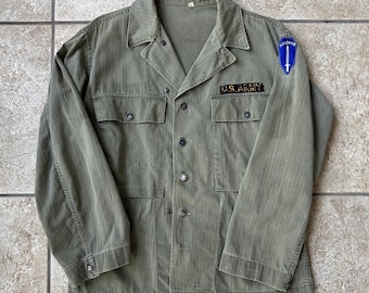 Size 36R US Army WWII HBT 13 Star Twill Jacket Vintage 50s