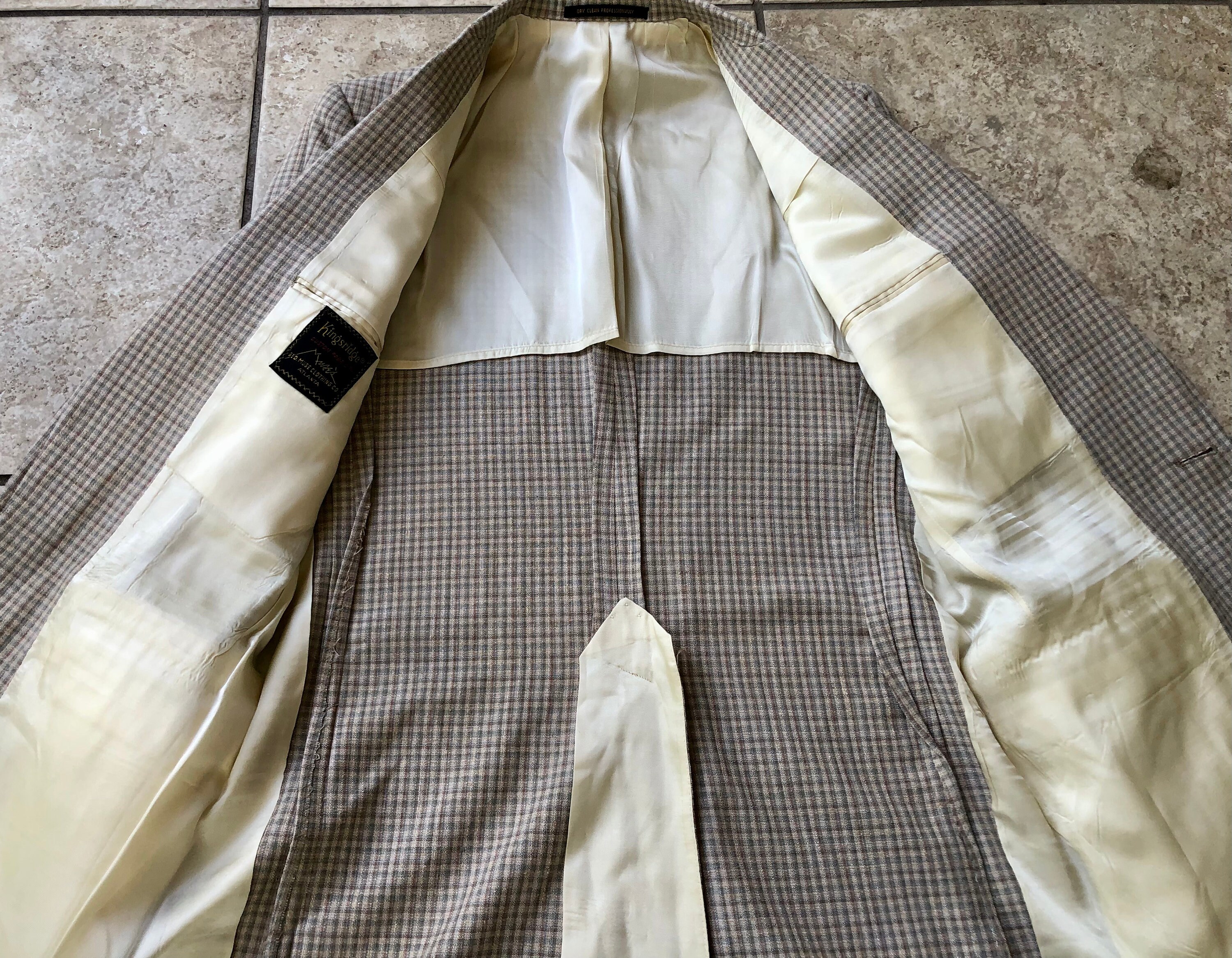 Gun Check Plain Front Pant