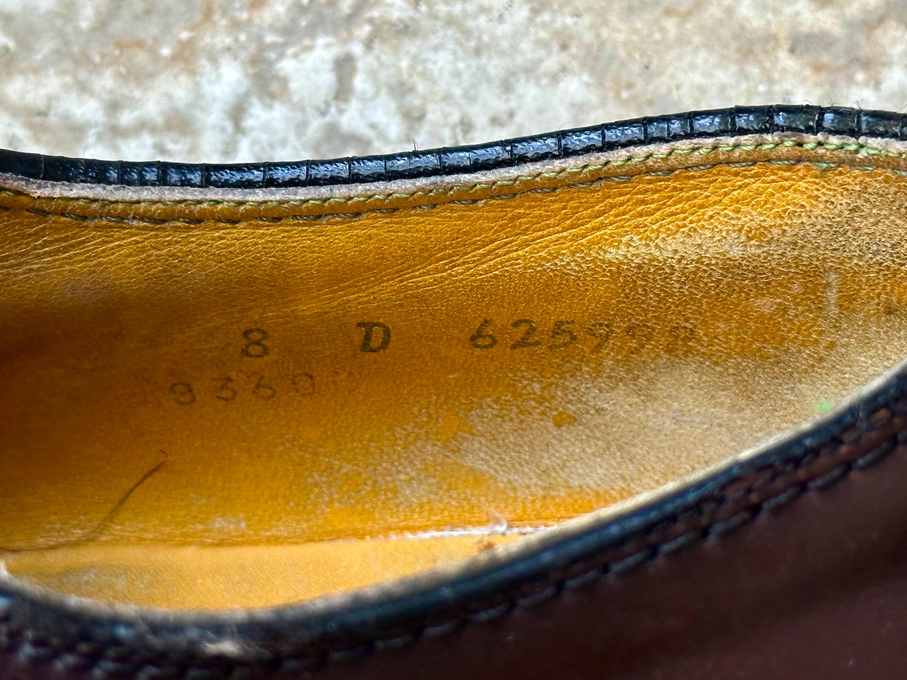 Vintage FLORSHEIM Dark Brown Shell Cordovan Plain Toe Bluchers