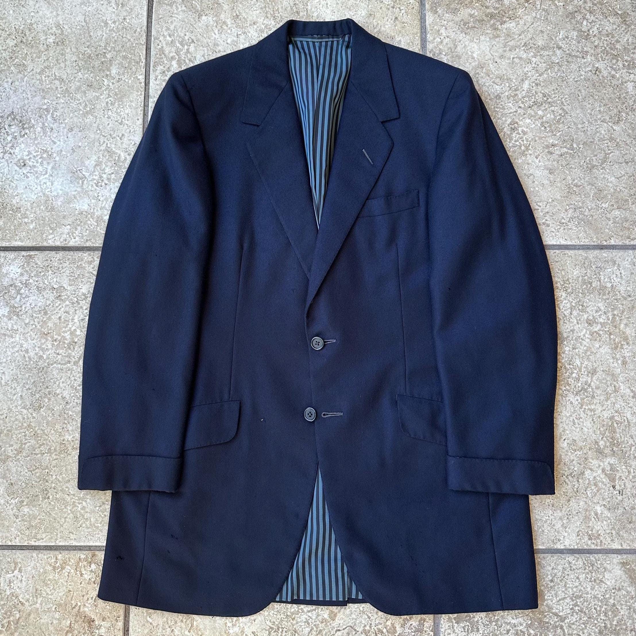 Vintage OXXFORD CLOTHES Navy Blue Cashmere Sport Coat | 38 39
