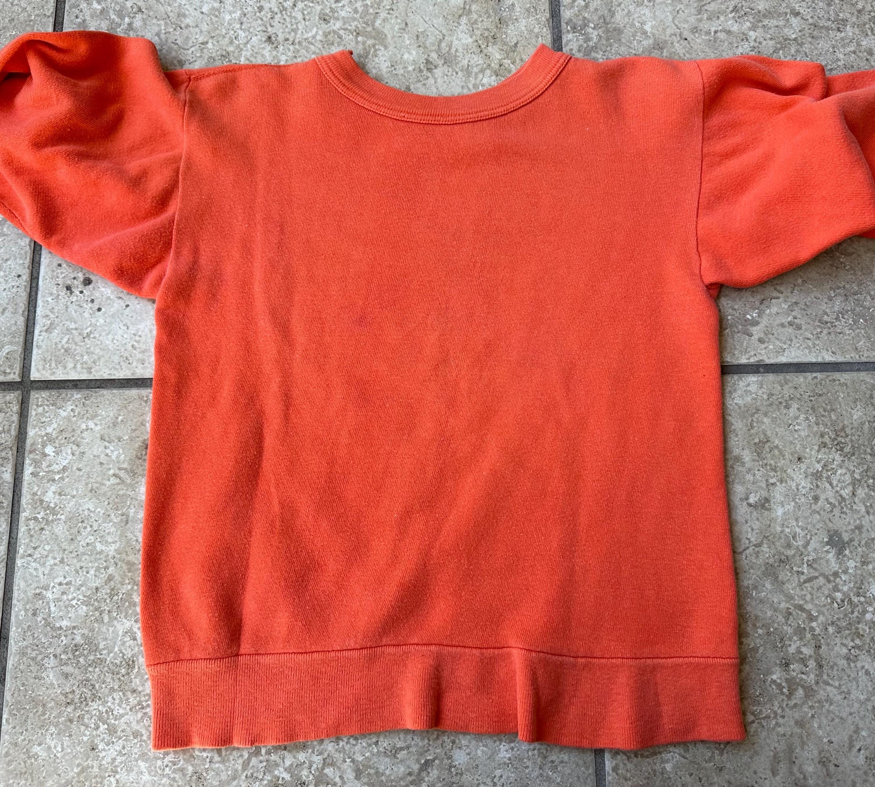 1960s MIAMI Orange Printed Cotton Crewneck Sweatshirt | Extra 