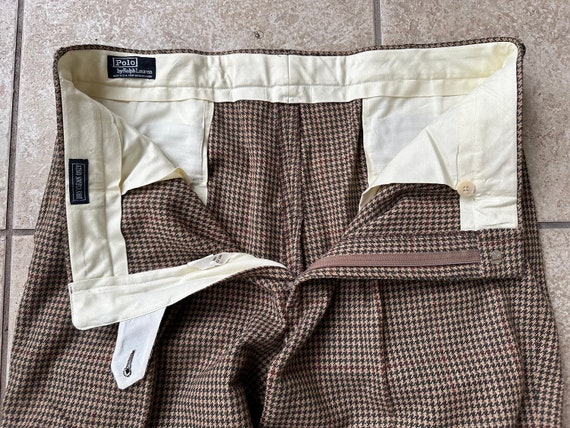 Vintage POLO RALPH LAUREN Brown Houndstooth Check… - image 8