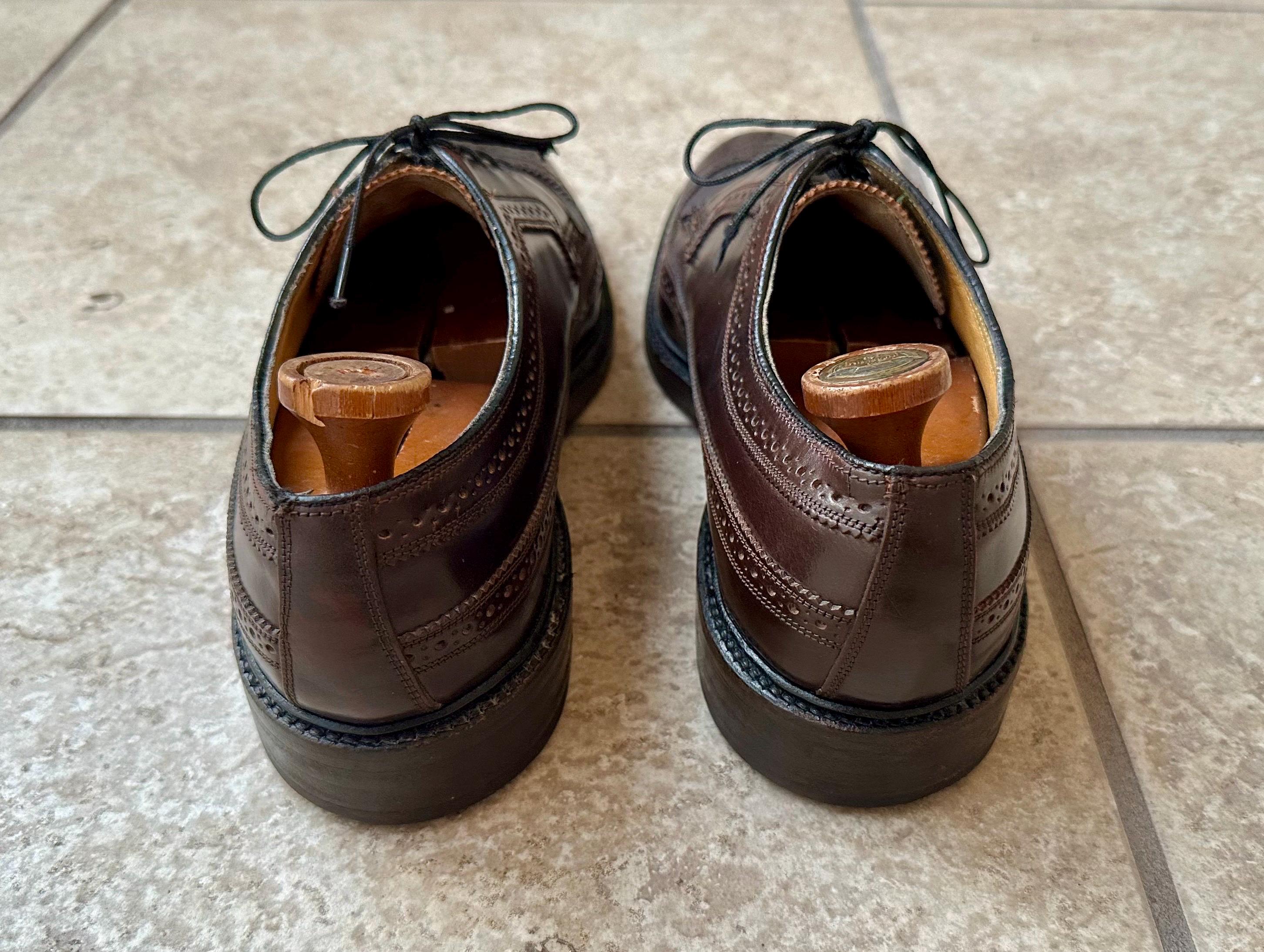 Vintage FLORSHEIM Brown Shell Cordovan Long Wing Bluchers 