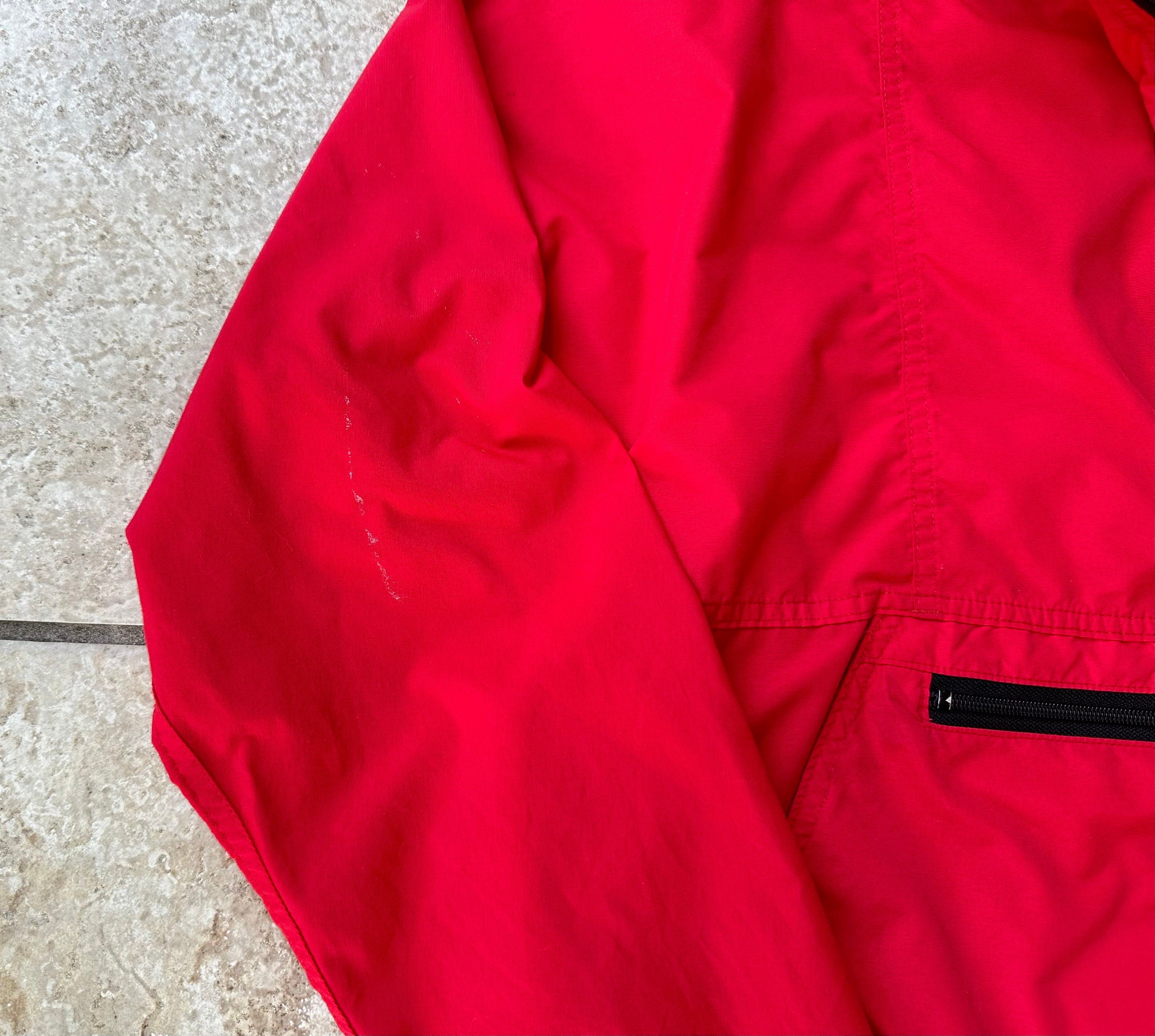Vintage LL BEAN Red Nylon Hooded Anorak Jacket | Medium