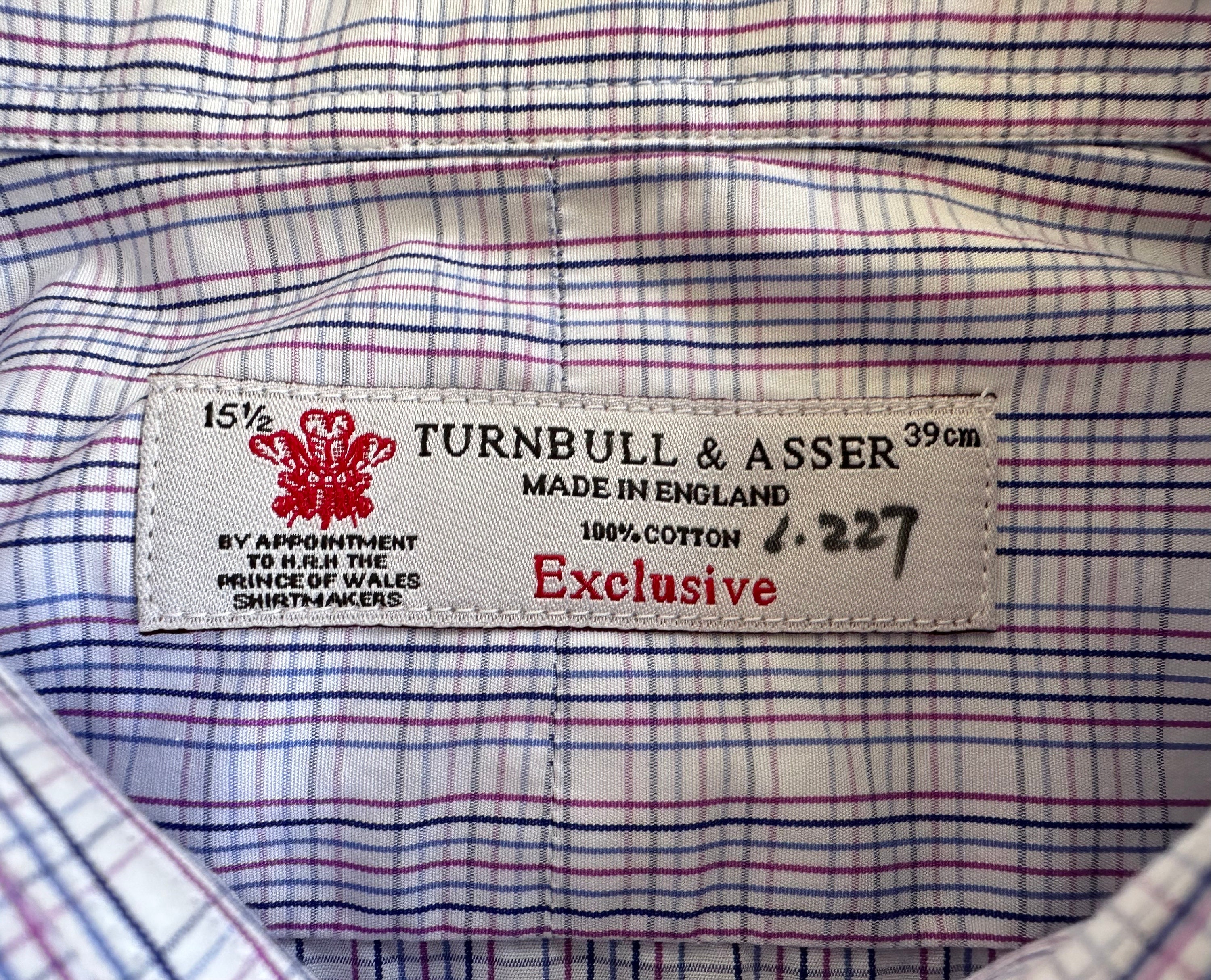 ヴィンテージ TURNBULL & ASSER パープルチェック柄 ブロードクロス 