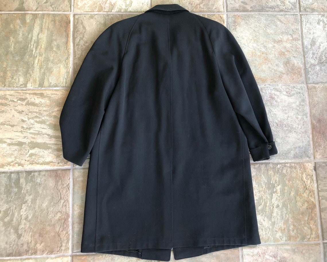 1960s Black Cavalry Twill Wool Sack Overcoat Jacket 40 Short | Etsy