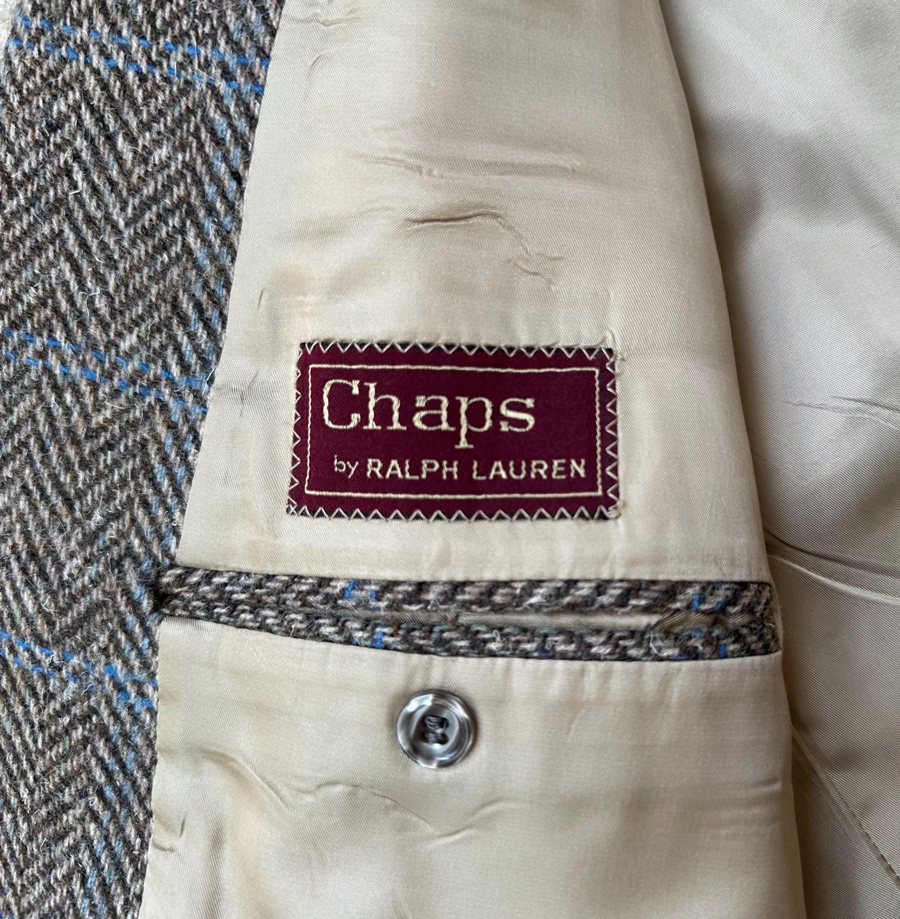 ヴィンテージ CHAPS RALPH LAUREN グレー & ブラウン ヘリンボーン 