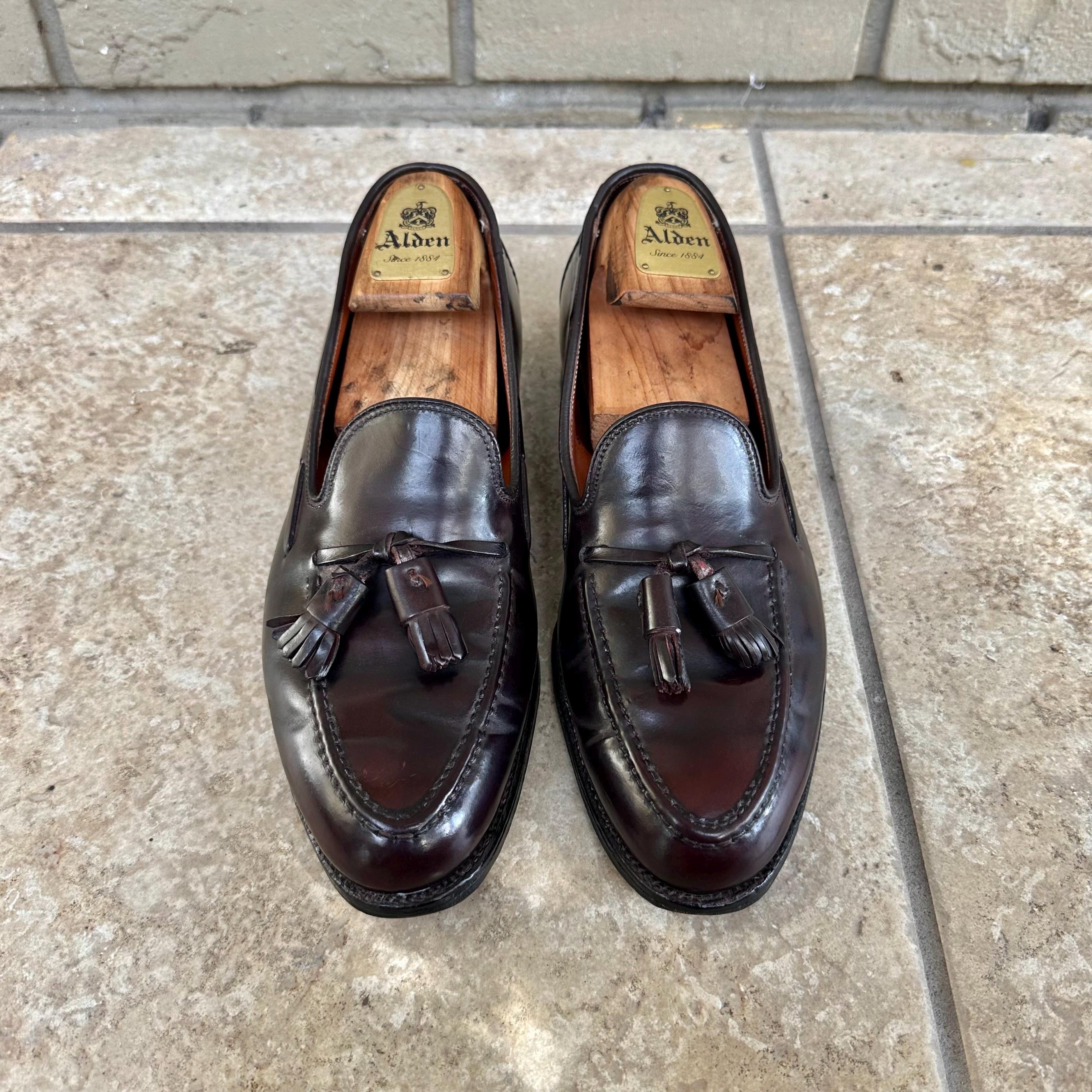 Vintage ALDEN for BROOKS BROTHERS Dark Brown Shell Cordovan Tassel
