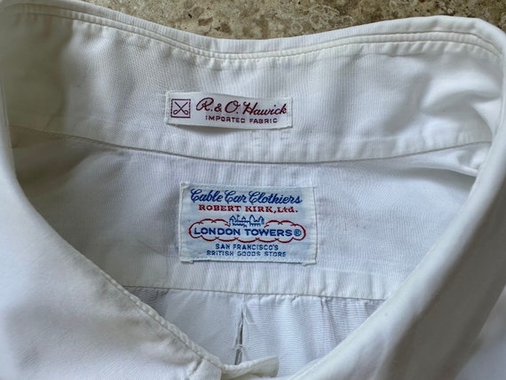 1970s CABLE CAR CLOTHIERS White Poplin Cotton Button … - Gem