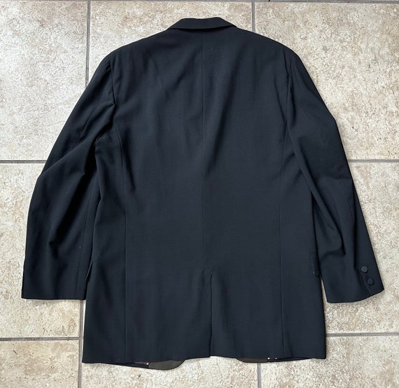 1960s CHIPP Black Worsted Wool Tuxedo Jacket | 40… - image 5
