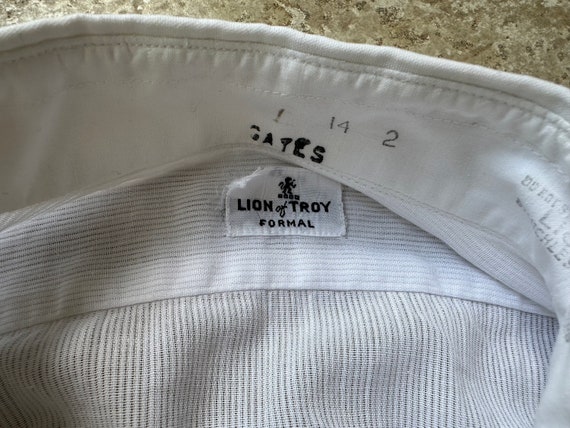 1950s LION of TROY White Cotton Formal Tuxedo Shirt | 14 - 32