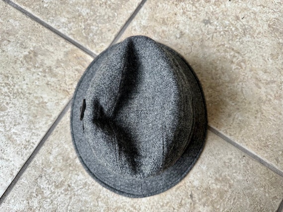 Vintage Gray Tweed Wool Trilby Hat | Size 7 1/4 | STACKPOLE MOORE TRYON View 5