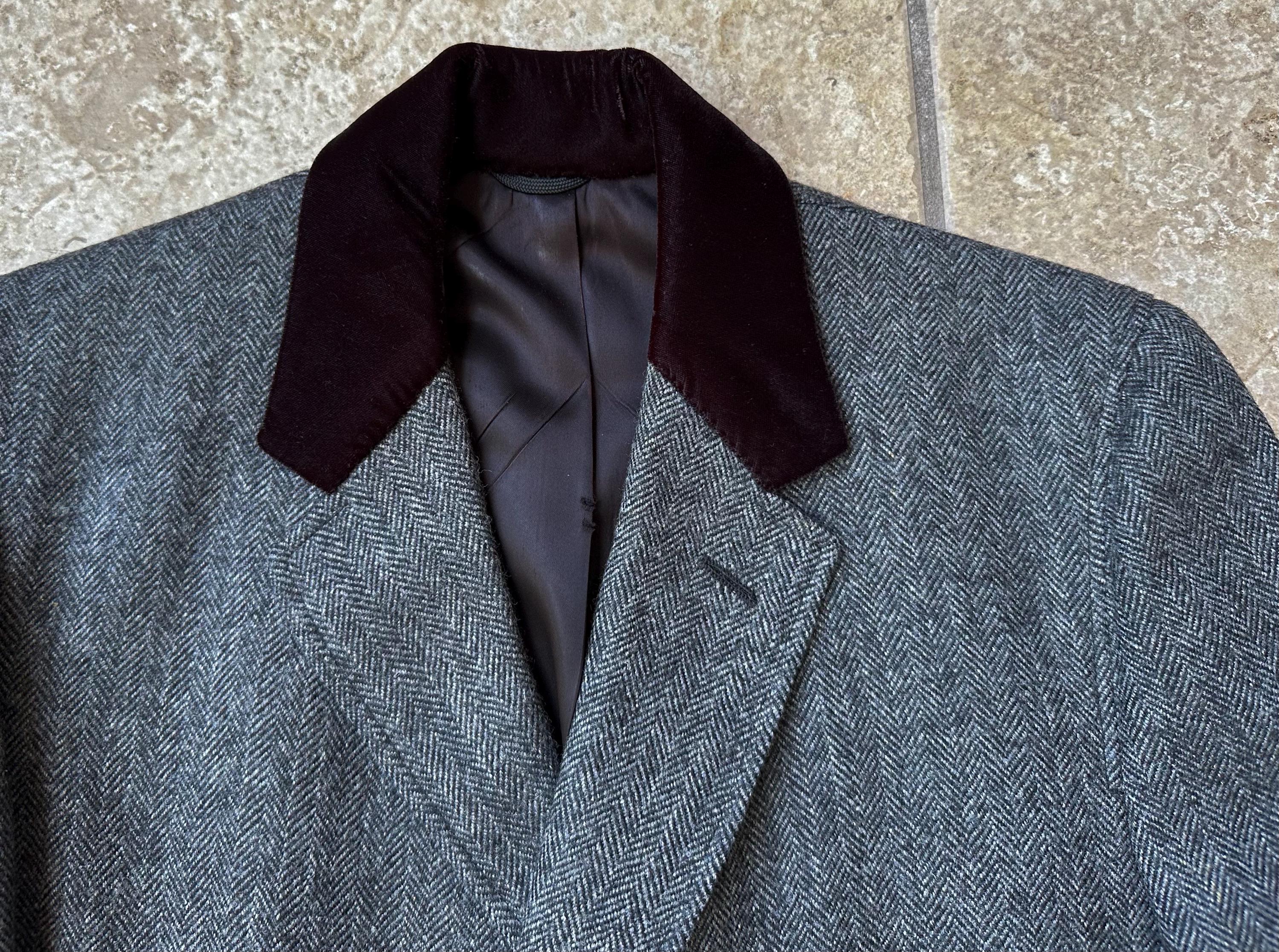 ジャケット・アウター 87-88FW y50's style herringbone chester Edward Jacket | Harris Tweed Herringbone, Charcoal