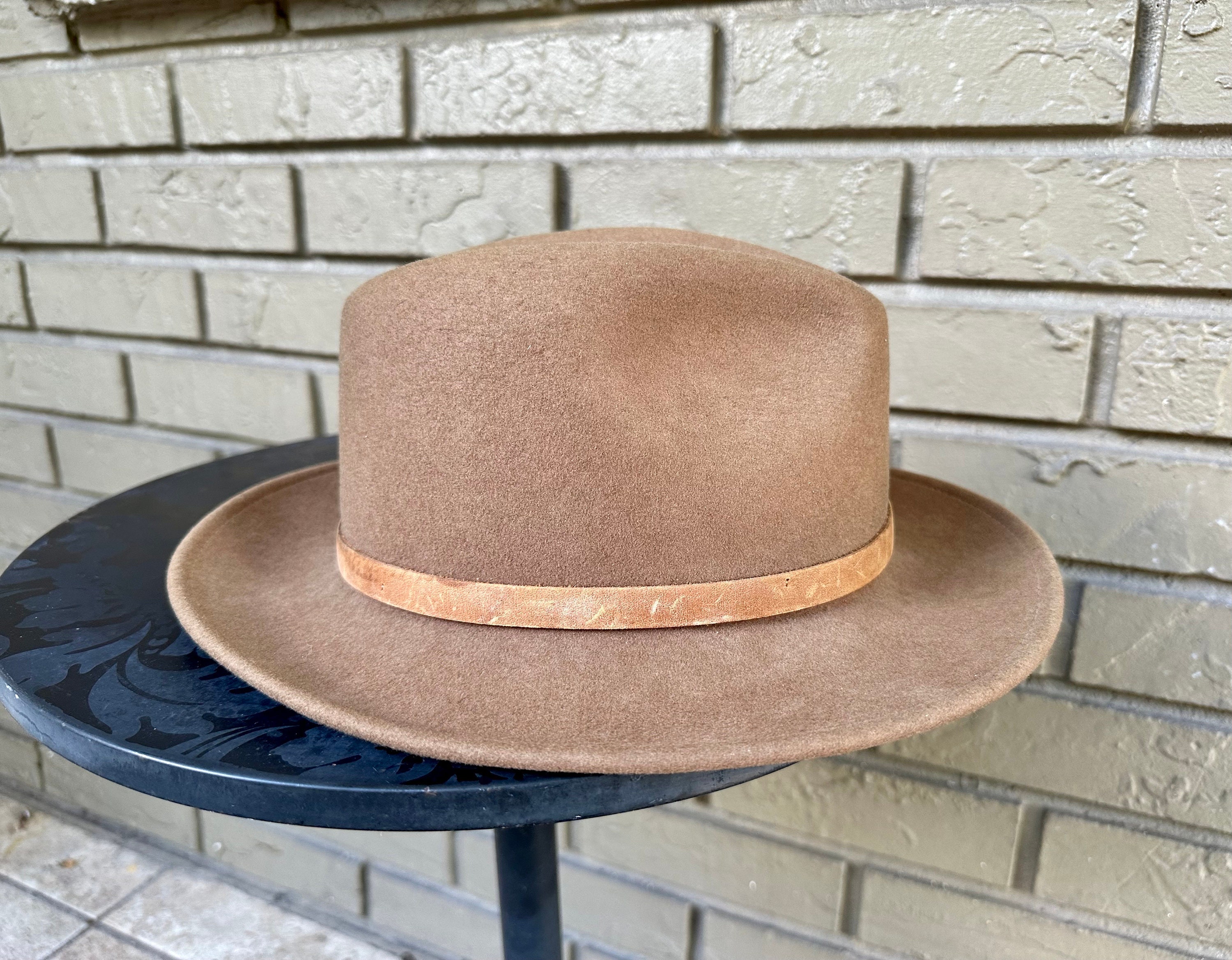 Vintage Light Brown Wool Felt Hat | Size Medium | DORFMAN 