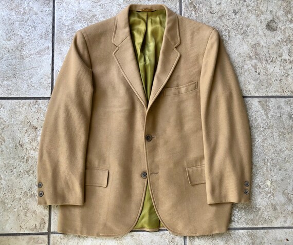 1970s LANGROCK Tan Cashmere Sack Sport Coat | 36 37 S… - Gem