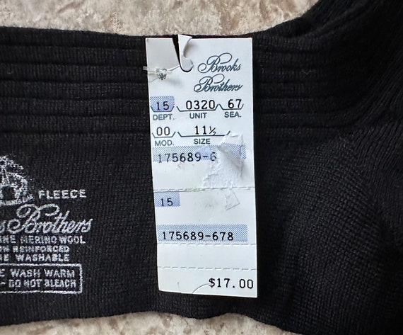 Deadstock BROOKS BROTHERS Black Merino Wool Nylon… - image 3