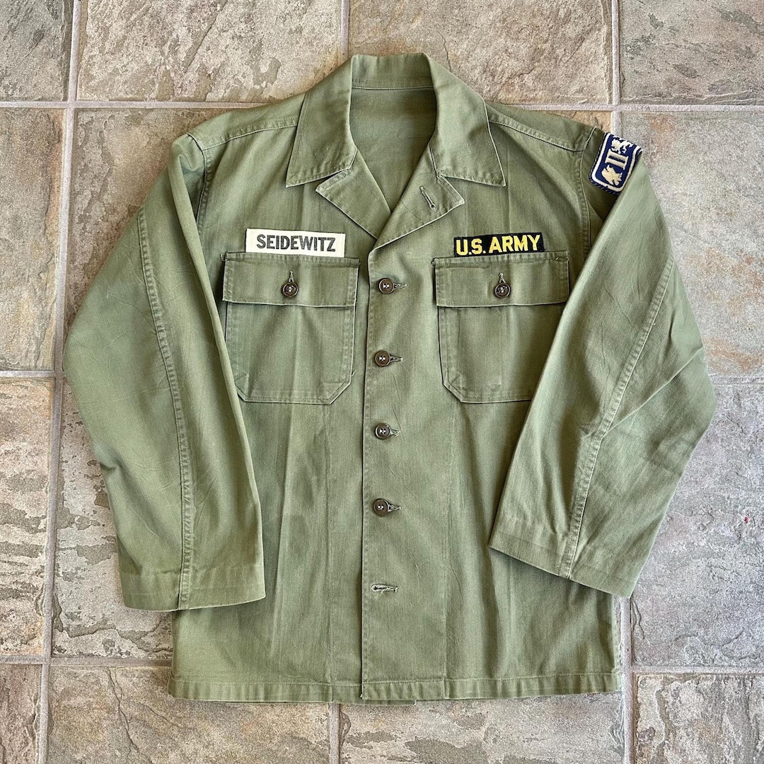1940年代 米軍グリーン HBT シャツ | Mサイズ | ヘリンボーンツイル II