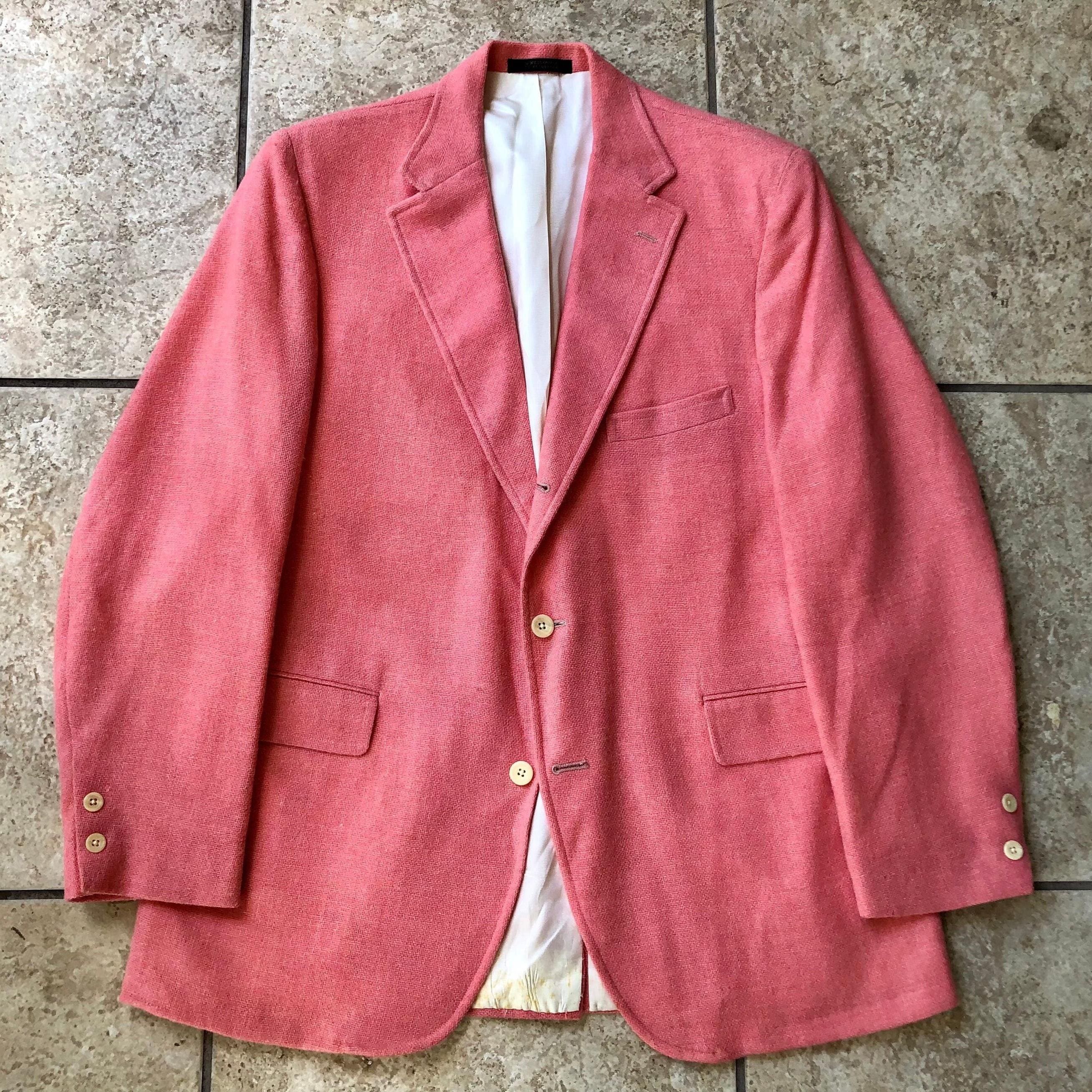 1970s Pink Summer Tweed Wool Sack Sport Coat | 40 41 Regular
