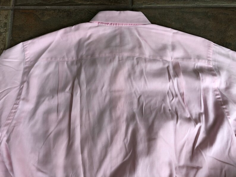 16.5-34 Large Vintage PAUL STUART Pinpoint Oxford Cloth Cotton Pink Button Down Shirt Ivy League Trad