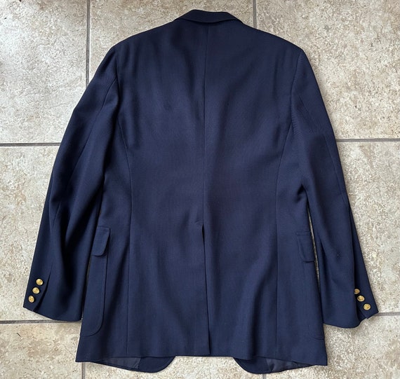 Vintage Navy Blue Hopsack Wool Sack Blazer | 39 4… - image 5