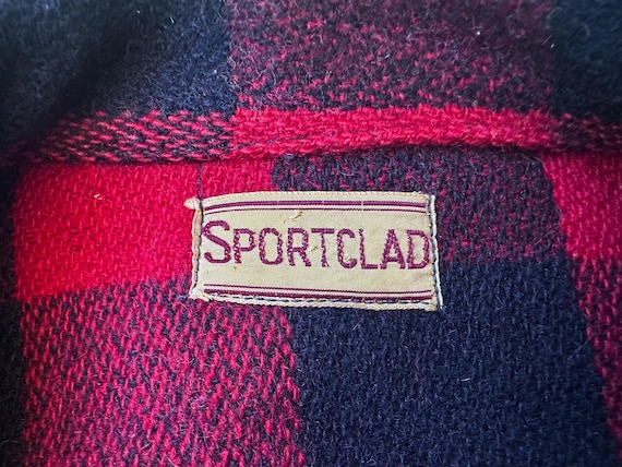 1940s PENNEYS SPORTCLAD Red Buffalo Plaid Tweed W… - image 6