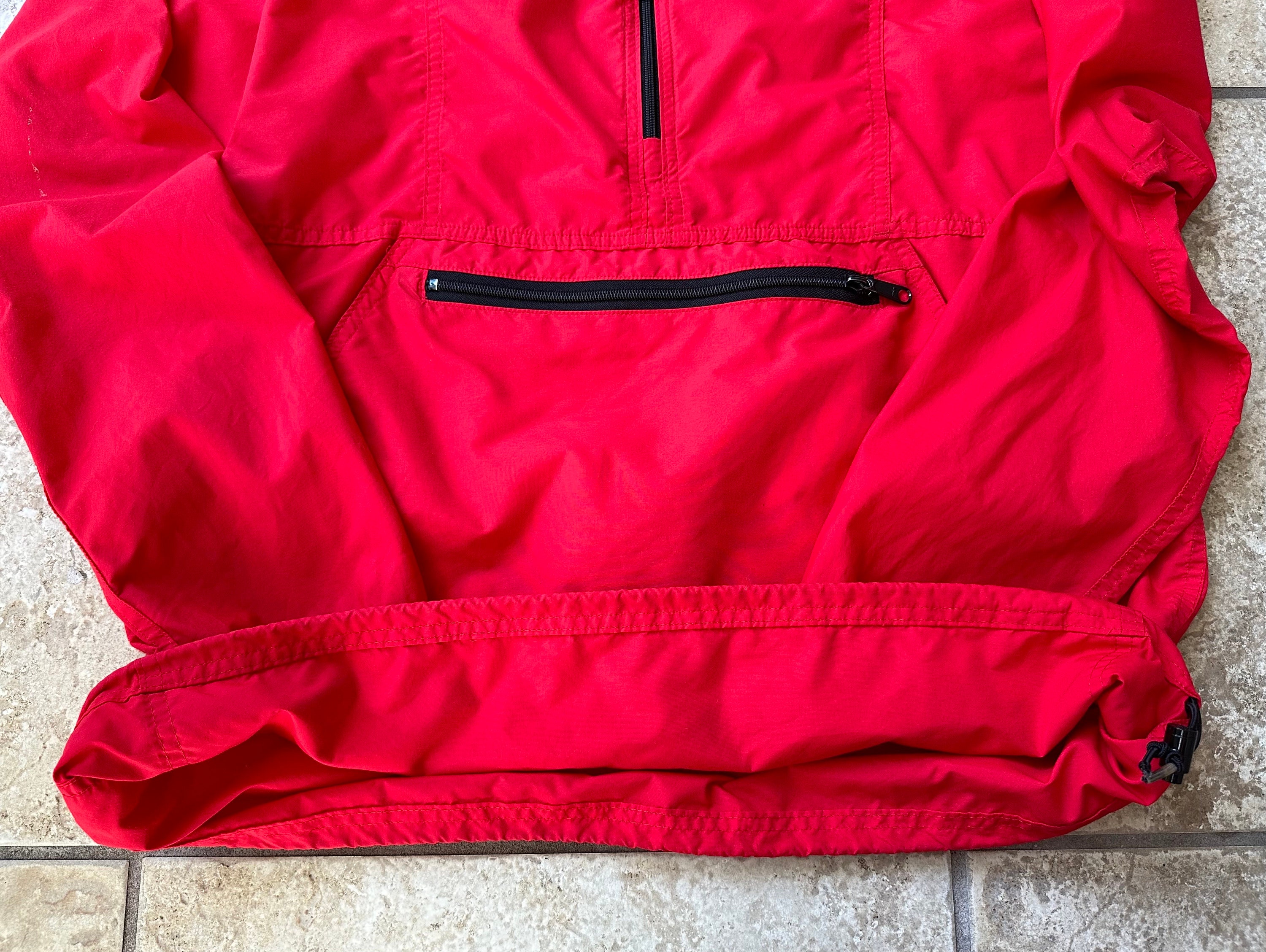 Vintage LL BEAN Red Nylon Hooded Anorak Jacket | Medium